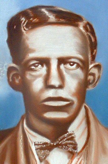Charlie Patton painting � Copyright 2004 Loz Arkle